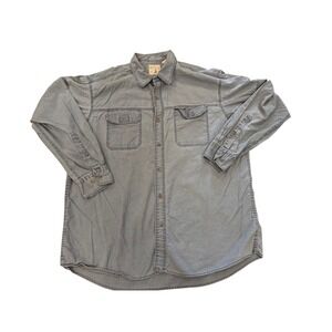 Red Head Brand Co Mens Blue Long Sleeve Button Up Work Shirt Sz XL